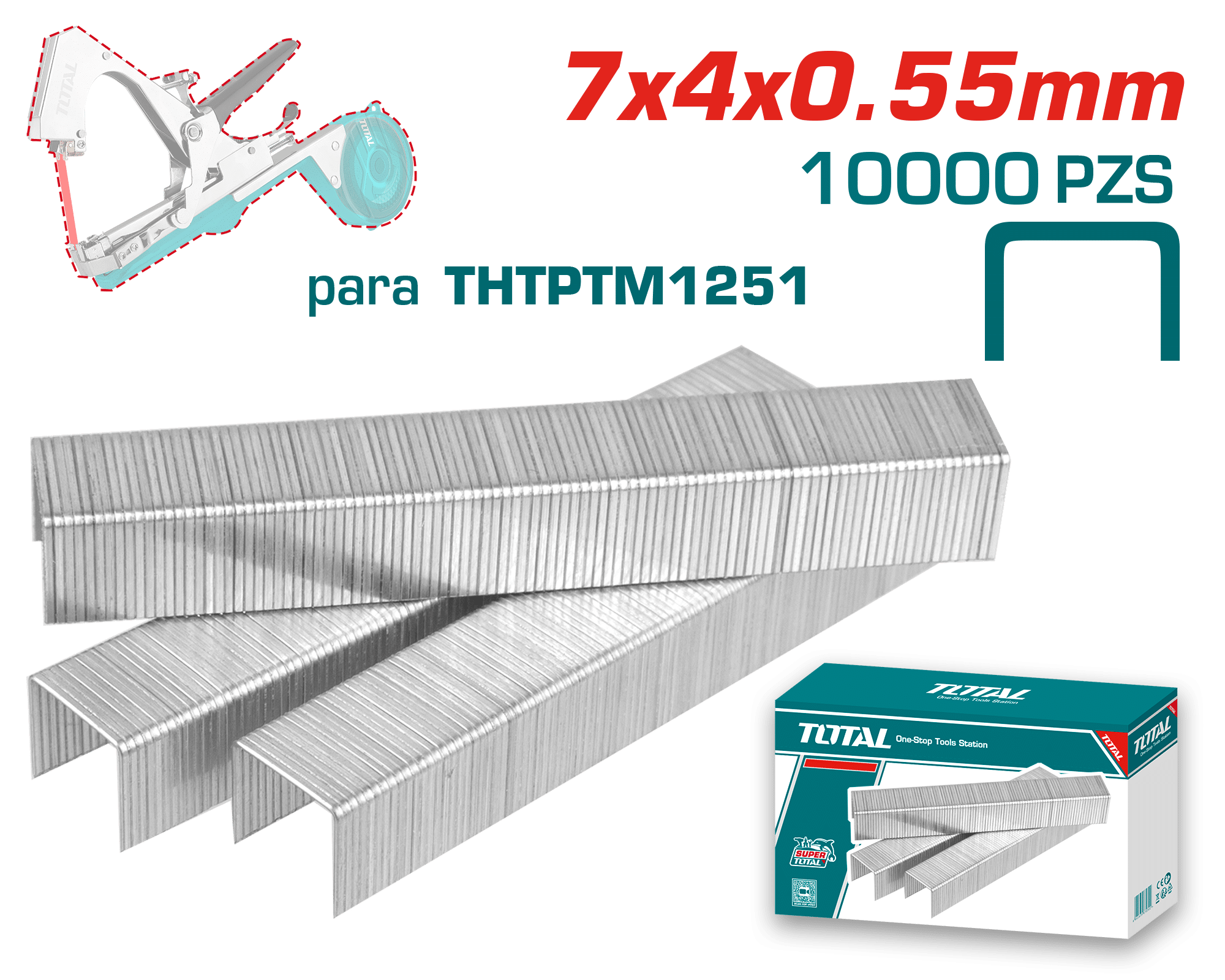 GRAPAS PARA ATADORA AGRICOLA 7X4X0.55MM 100000PCS/BOX
