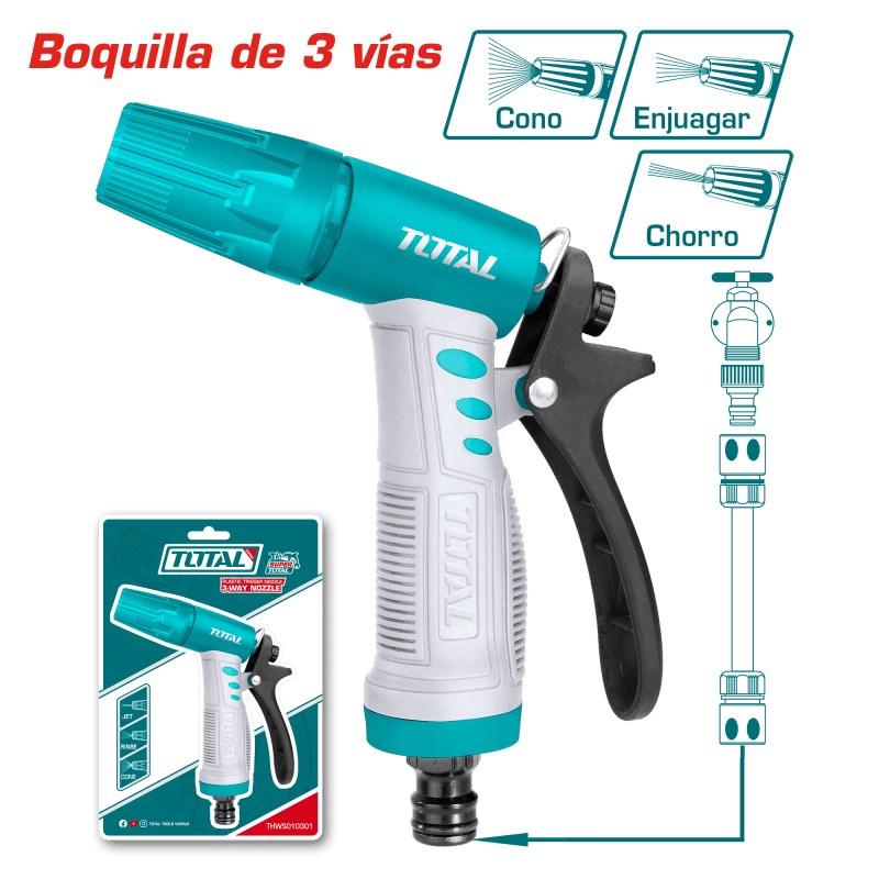 PISTOLA DE AGUA 3 VIAS TPR AGARRE SUAVE