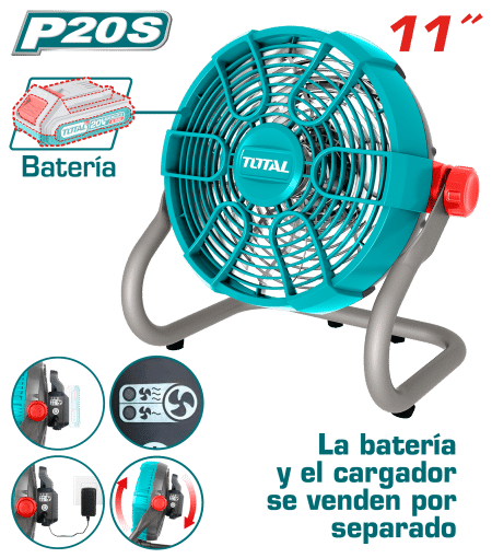 VENTILADOR 20V 11'' 2 VELOCIDADES AJUSTABLE 360º