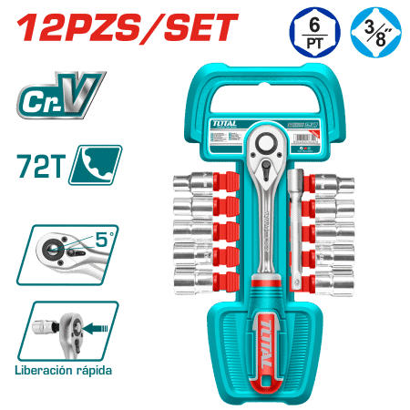 SET RACHET 3/8 + SOCKET 50BV30 27PCS INDUSTRIAL