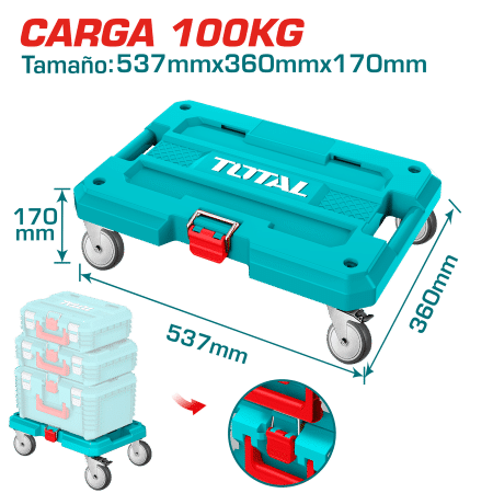 BASE CON RUEDAS PARA CAJA HERRAMIENTAS APILABLE CAP: 100KG 537X360X170MM