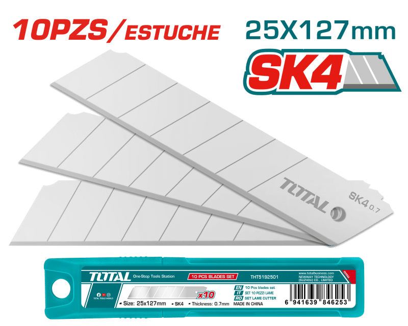 REPUESTO PARA CUCHILLA 25X127MM SETX10PCS SK4 INDUSTRIAL