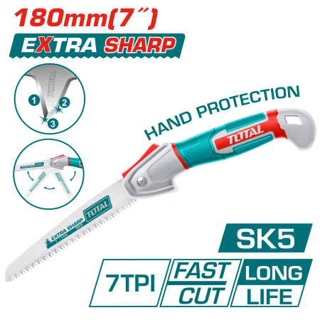 SIERRA DE MANGO RETRACTIL 180MM (7'') EXTRA FILO SK5 7TPI TRIPLE DIENTE INDUSTRIAL