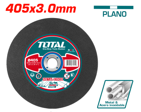 DISCO ABRASIVO/CORTE P/METAL 405 X 3.0 X 25.4 MM CENTRO PLANO