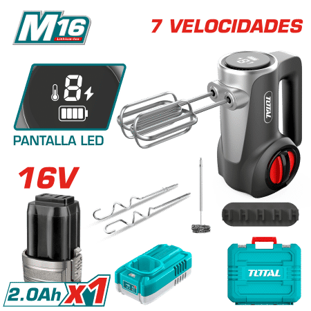 SET BATIDORA DE MANO 16V DISPLAY LED 1X2.0AH + MALETN