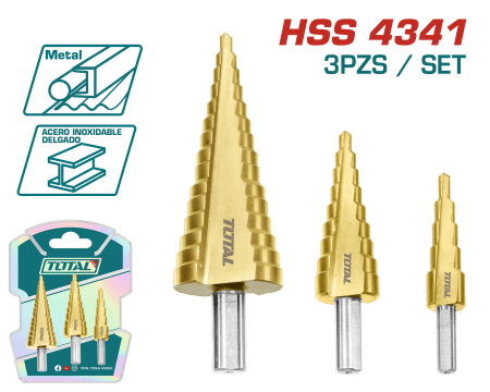 SET BROCAS ESCALONADAS 3PCS HSS4341 INDUSTRIAL