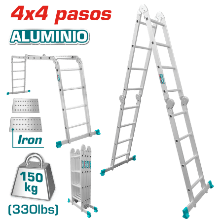 ESCALERA PLEBAGLE MULTIPROPOSITO ALU 4X4 PASOS 150KG