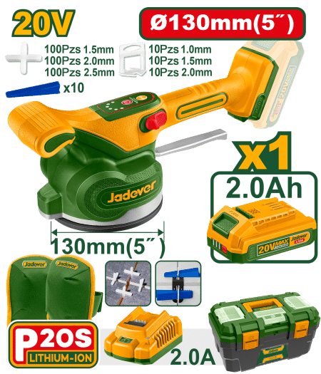 VIBRADORA BALDOSA 20V 0-10000RPM ABS:50KG D:130MM 1X2.0AH +ACC