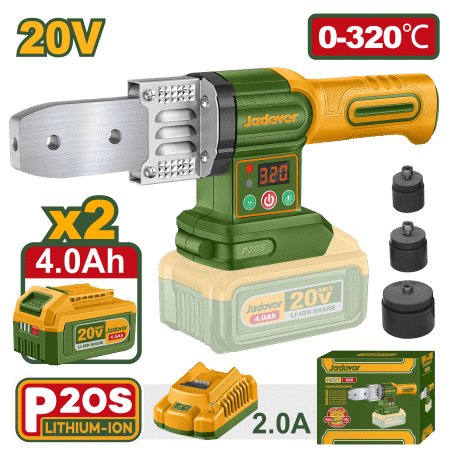 TERMOFUSORA DE TUBOS 20V DIA: 20/25/32MM 320ºC 2X4.0AH +ACC