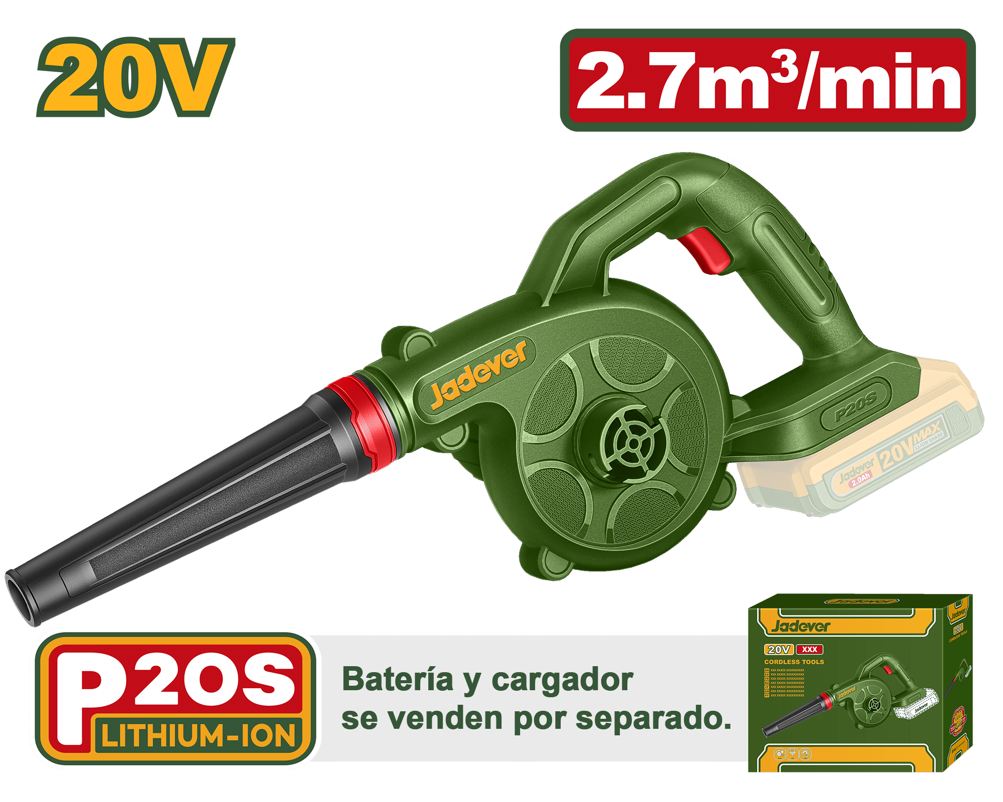 SOPLADORA 20V 2.7M3/MIN 18000RPM