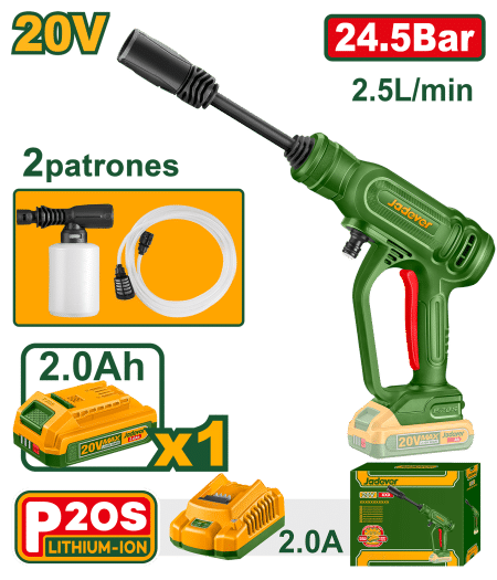 LAVADORA PRESION 20V 24.58BAR 2.5L/MIN 1X2.0AH + ACC