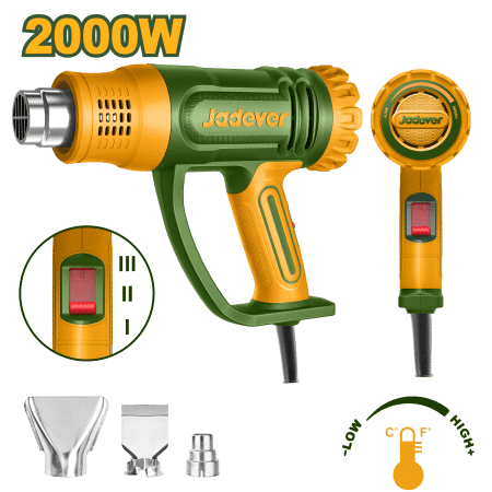 PISTOLA DE CALOR 2000W 450/300/450L/MIN  50/50-450°C/50-550°C
