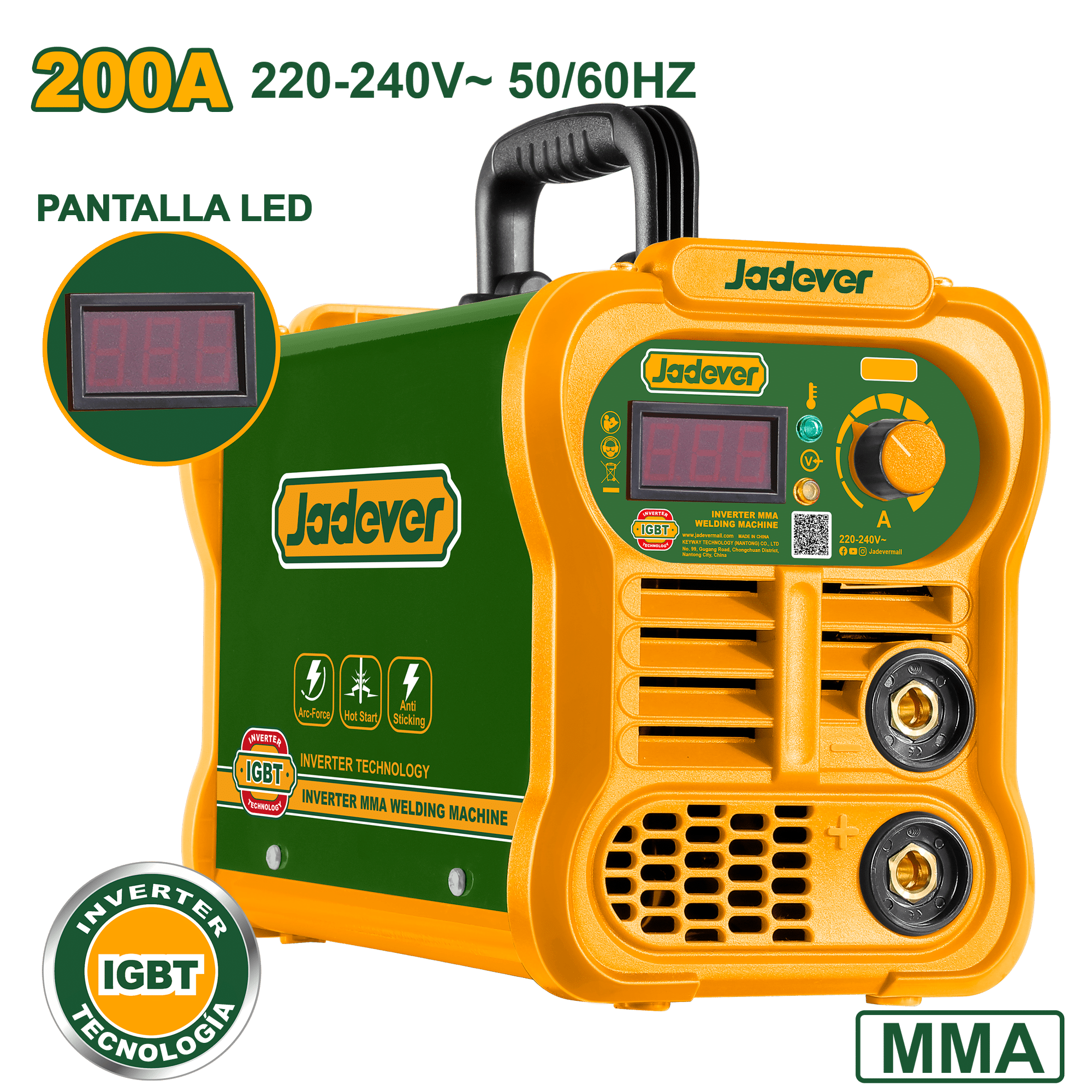 SOLDADORA INVERTER MMA 20-200A LCD:1.6-4.0MM