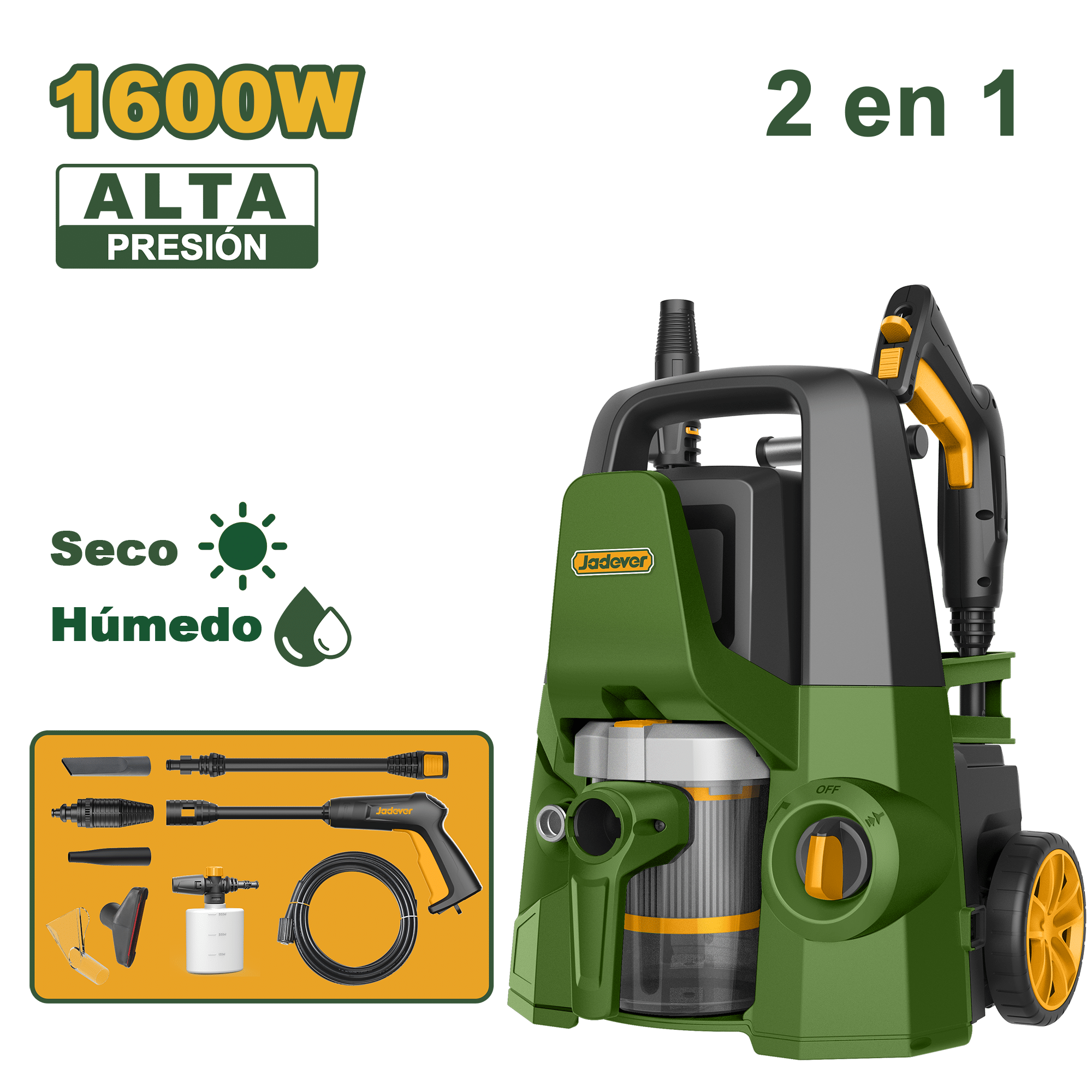 LAVADORA DE ALTA PRESION 1600W 1885PSI 5.2L/MIN