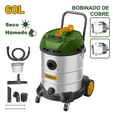 ASPIRADORA 60L 2X1200W 3M3/MIN 20KPA SECO/HUMEDO