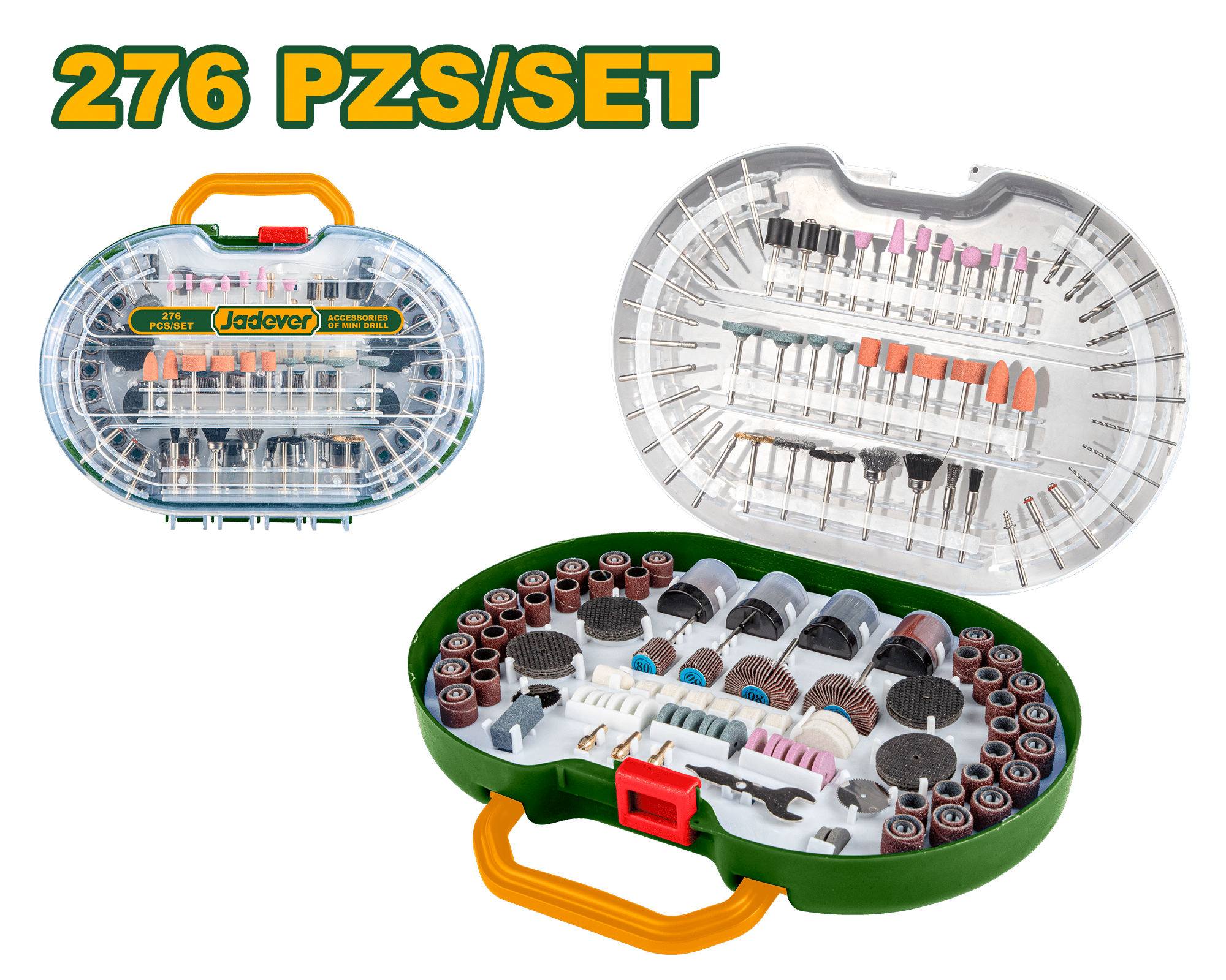 ACCESORIOS P/MINI-RECTIFICADORA 276PCS INC. ESTUCHE