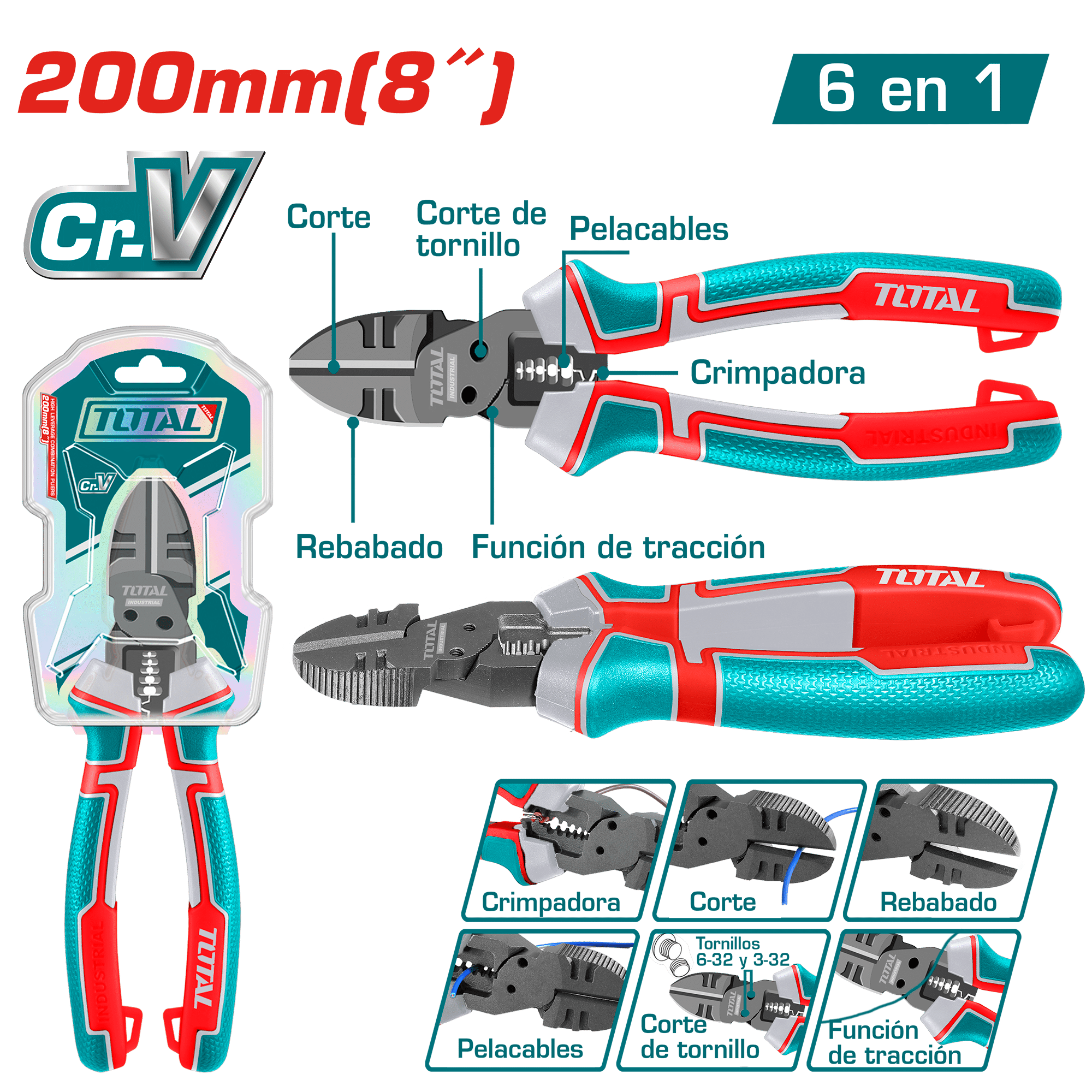 ALICATE DE CORTE 200MM (6 EN 1)
