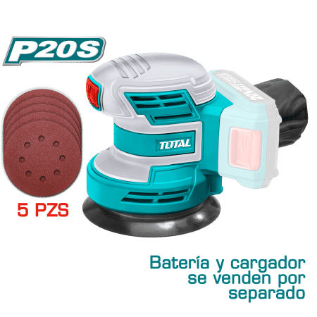 LIJADORA ORBITAL LI-ION 20V 125MM 10000RPM