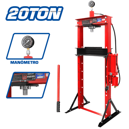 PRENSA HIDRONEUMATICA PRO C/MANOMETRO 20 TON