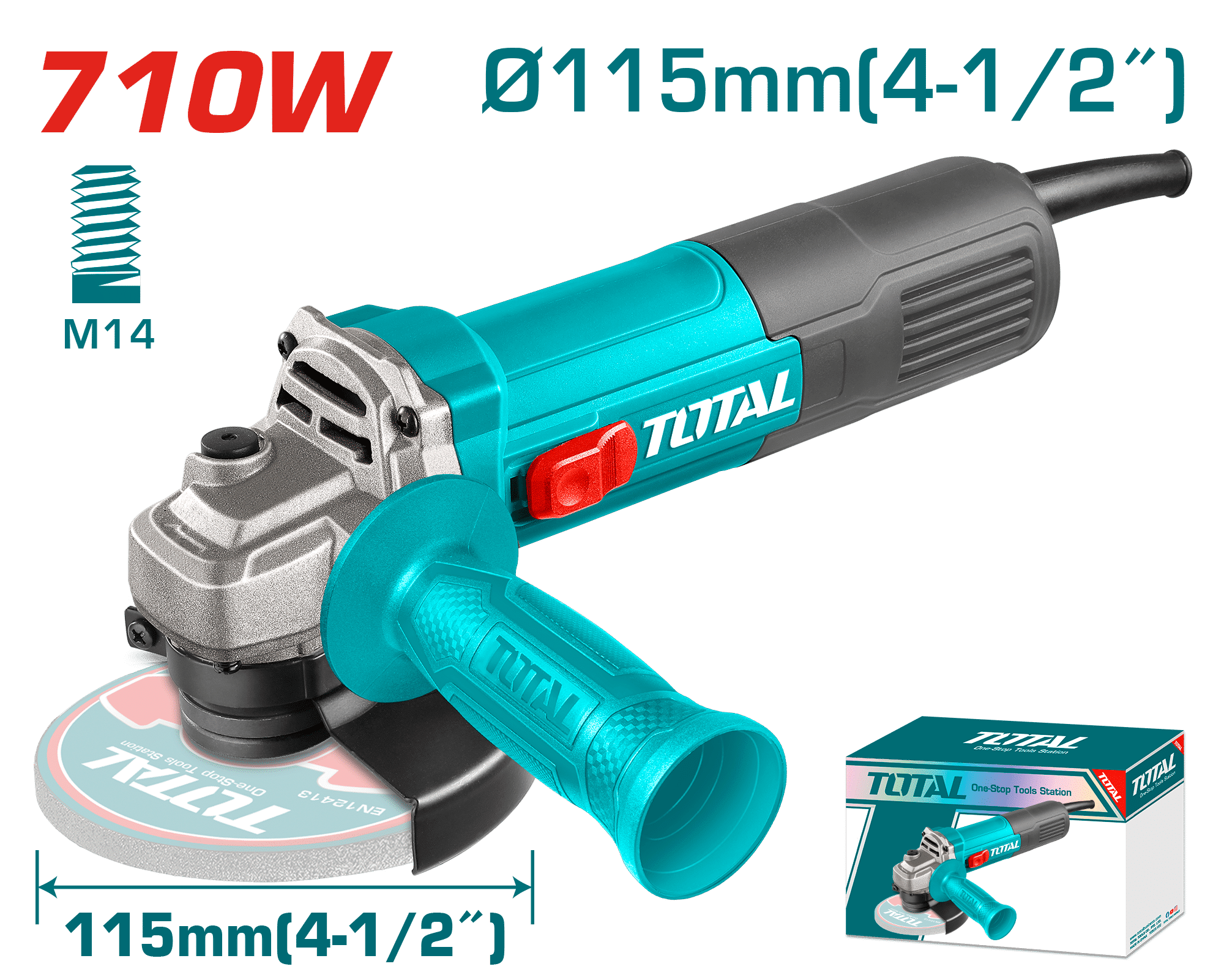 AMOLADORA ANGULAR 4.5” 115mm M14 710W INDUSTRIAL