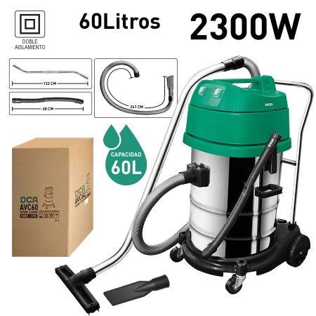 ASPIRADORA 2300W 60L HUMEDO/SECO HEPA FILTER