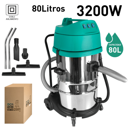 ASPIRADORA 3200W 80L HUMEDO/SECO HEPA FILTER