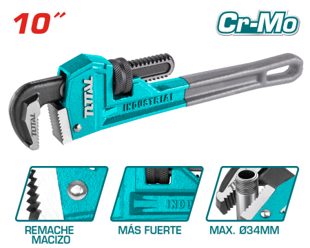 LLAVE STILLSON 10'' 250MM MAX 34MM ACERO AL CARBON INDUSTRIAL