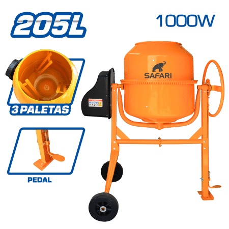 MEZCLADORA DE CONCRETO 205L 1000W