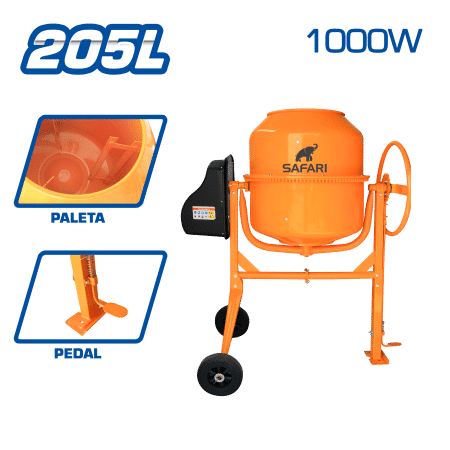 MEZCLADORA DE CONCRETO 205L 1000W