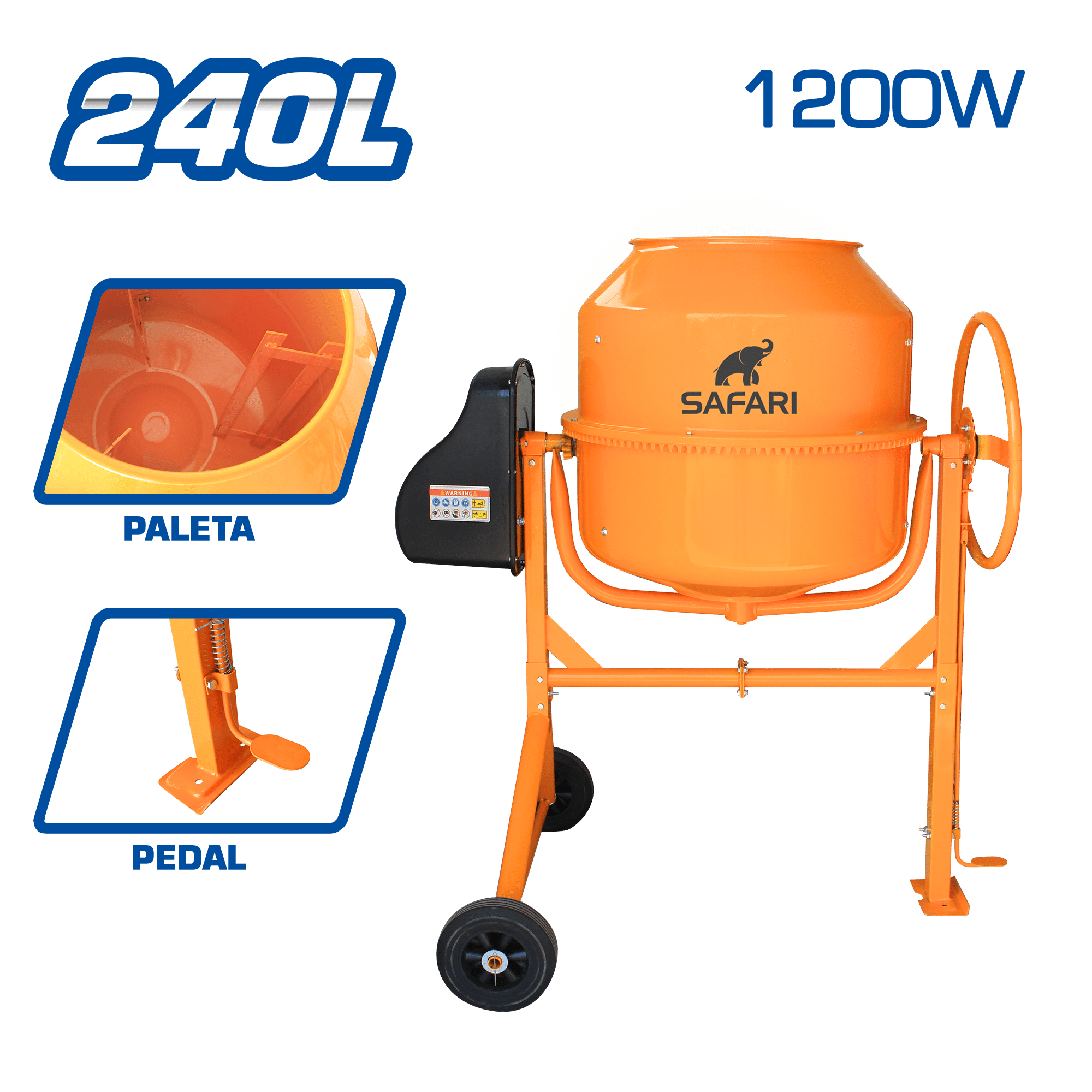 MEZCLADORA DE CONCRETO 240L 1200W