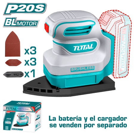 LIJADORA PALMA 20V BRUSHLESS 12000RPM + ACC INDUSTRIAL