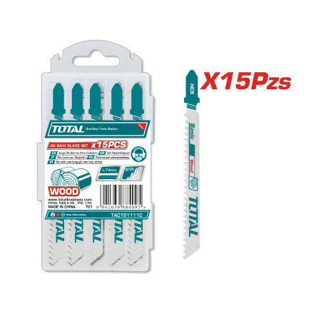 HOJAS PARA SIERRA CALADORA 15PCS PARA MADERA VELOCIDAD 8TPI HCS