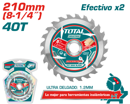 DISCO DENTADO TCT 210MM 40T EFX2 ULTRA DELGADO 1.2MM INDUSTRIAL