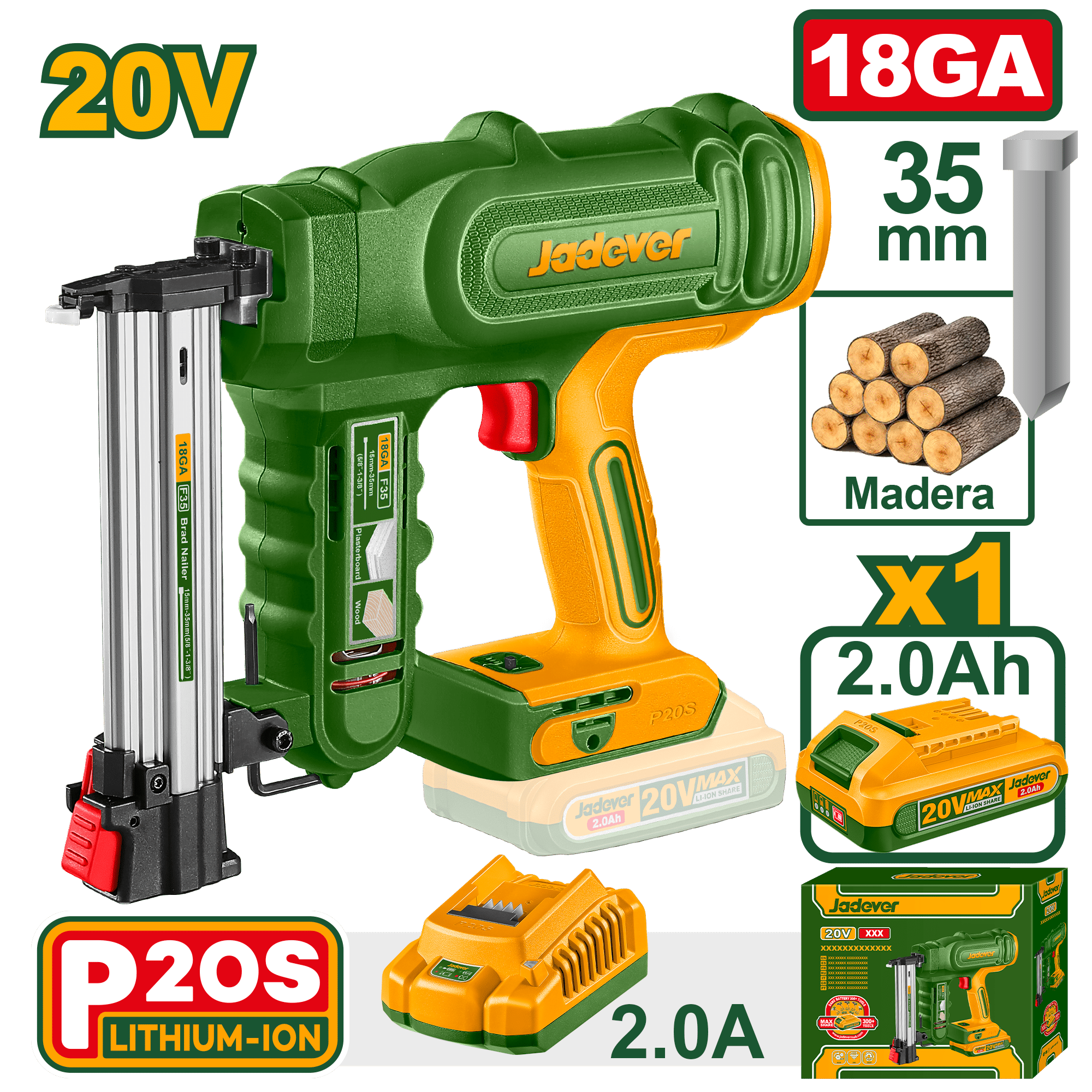 CLAVADORA 20V F15-F35 CAP:105PCS 1X2.0AH