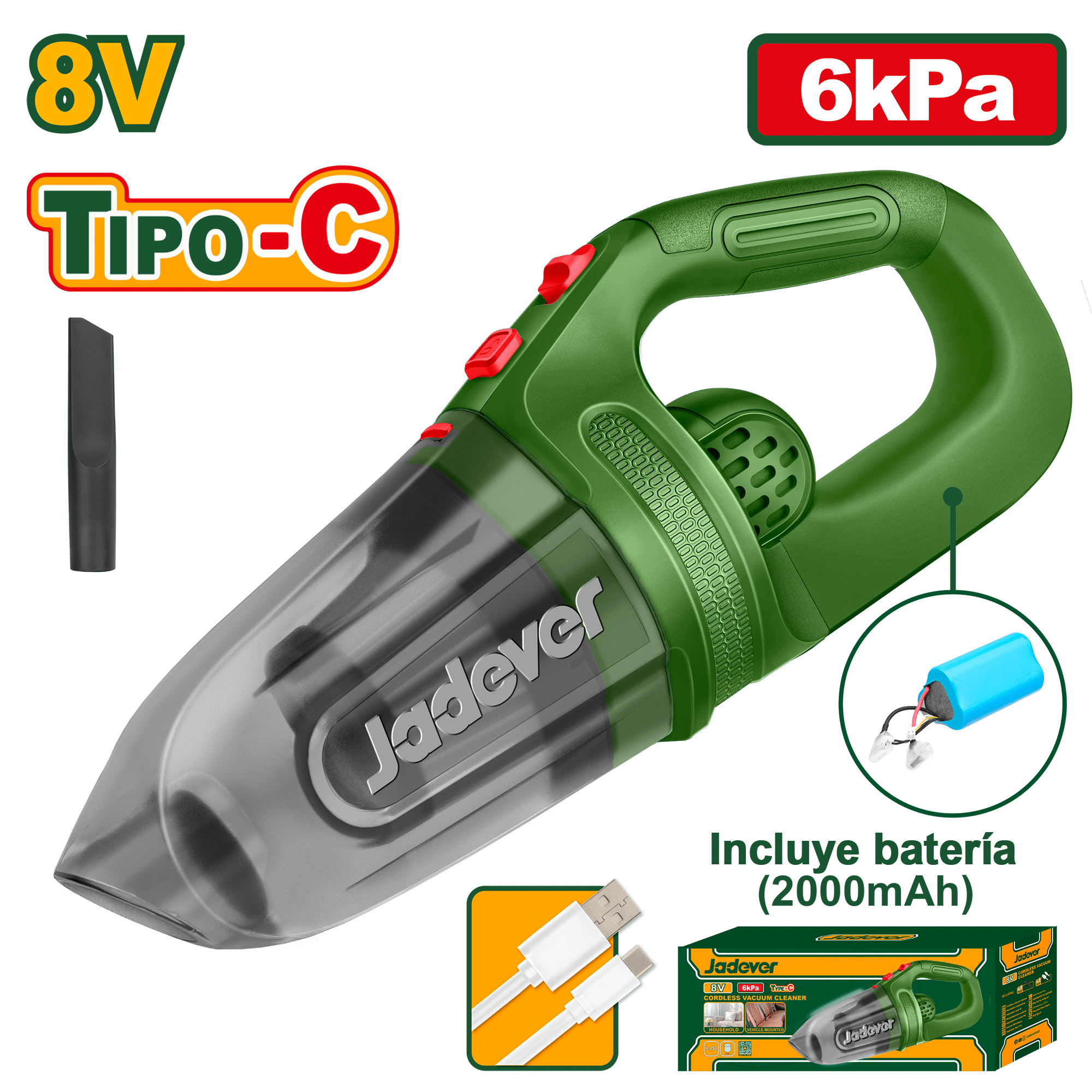 ASPIRADORA 8V 0.45L PRESION 6KPA