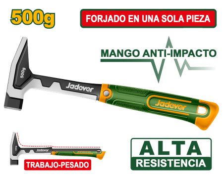 MARTILLO MECANICO MANGO FIBRA DE VIDRIO 500G ANTI-SHOCK