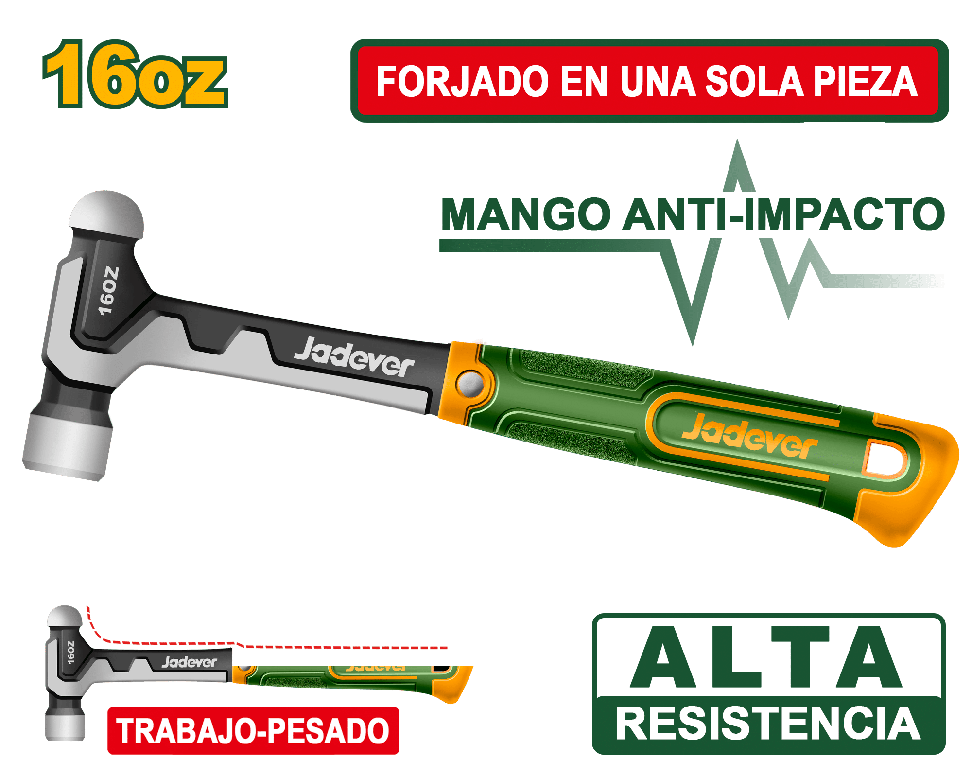 MARTILLO DE BOLA16OZ ANTI-SHOCK