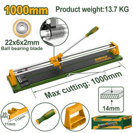 CORTA MAYOLICA 1000MM CORTE 14MM HOJA 22X6X2MM BASE 1200X200MM