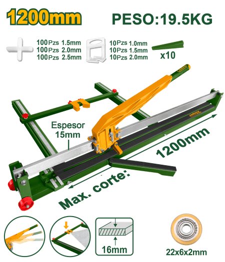 CORTA MAYOLICA 1200MM CORTE 16MM HOJA 22X6X6MM