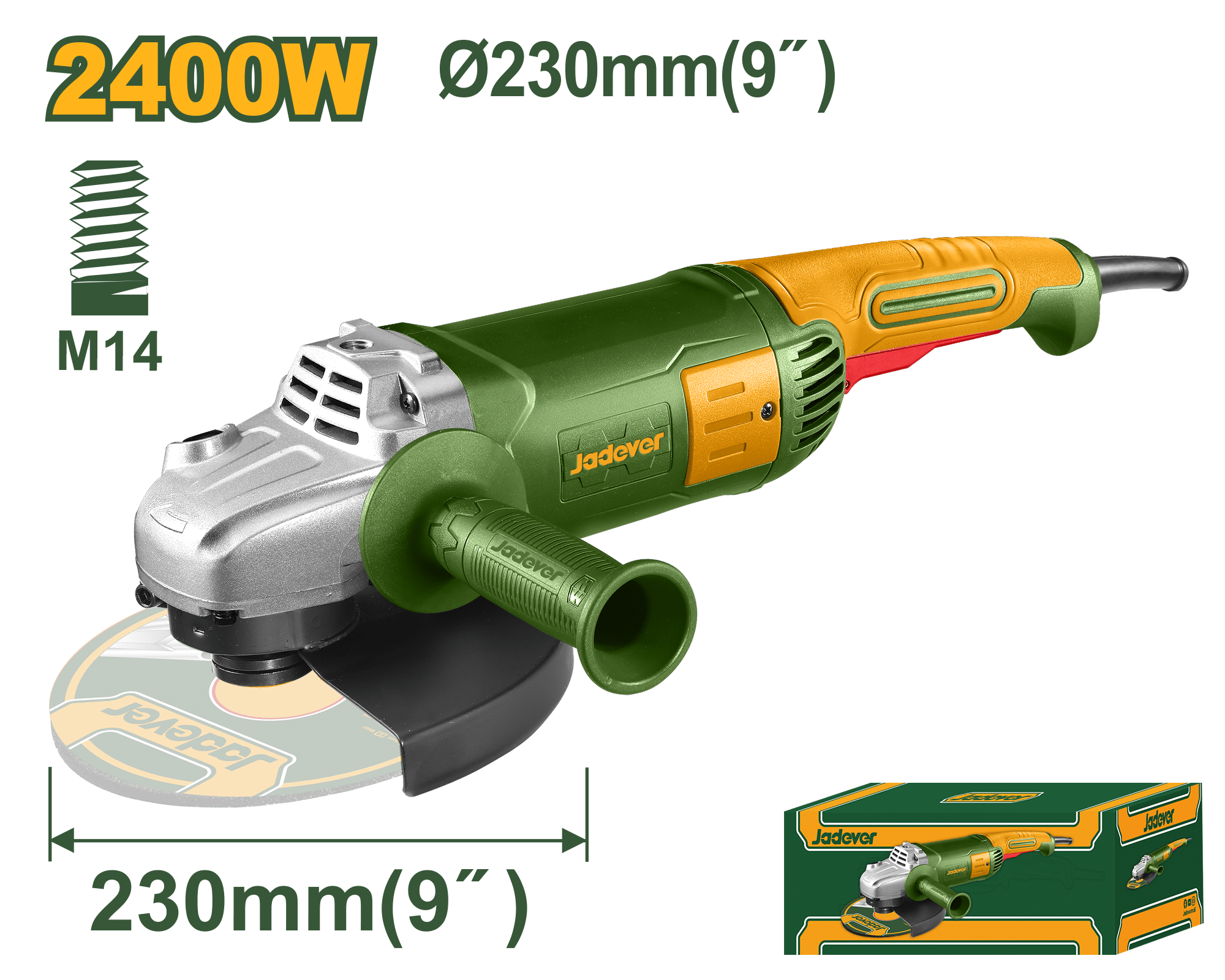 AMOLADORA ANGULAR 9" 230MM 2400W M14