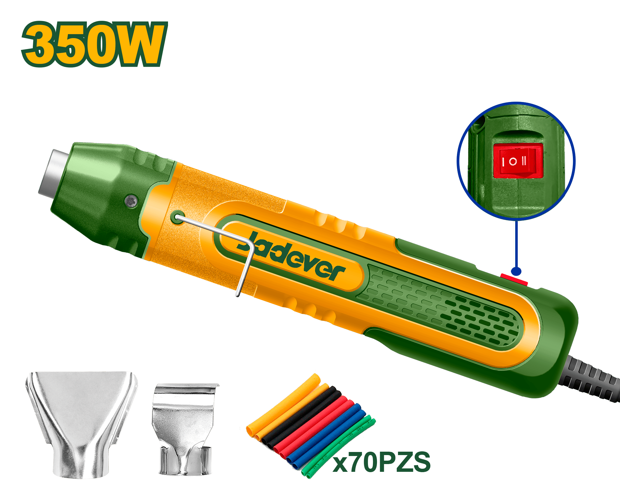 PISTOLA DE CALOR 350W 180/250L/MIN 230-400ºC