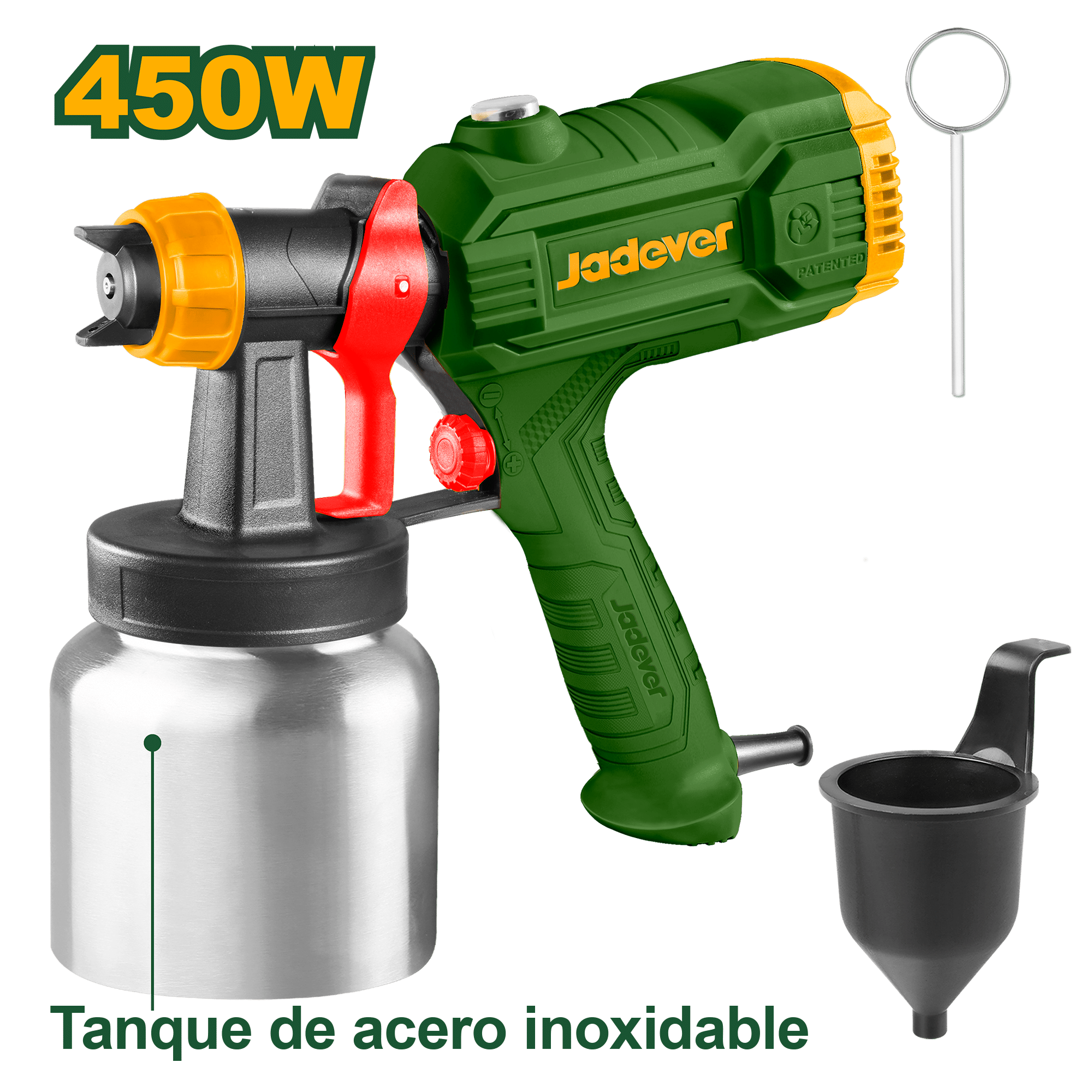 PISTOLA PINTAR 220V 450W CAP: 800ML TANQUE ACERO