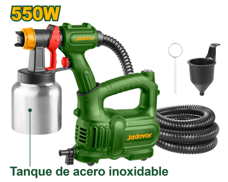 PISTOLA PINTAR HVLP 550W 700ML/MIN CAP 800ML TANQUE ACERO