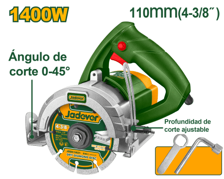 CORTADOR DE MARMOL 1400W 13000RPM 110X20MM CORTE 34MM