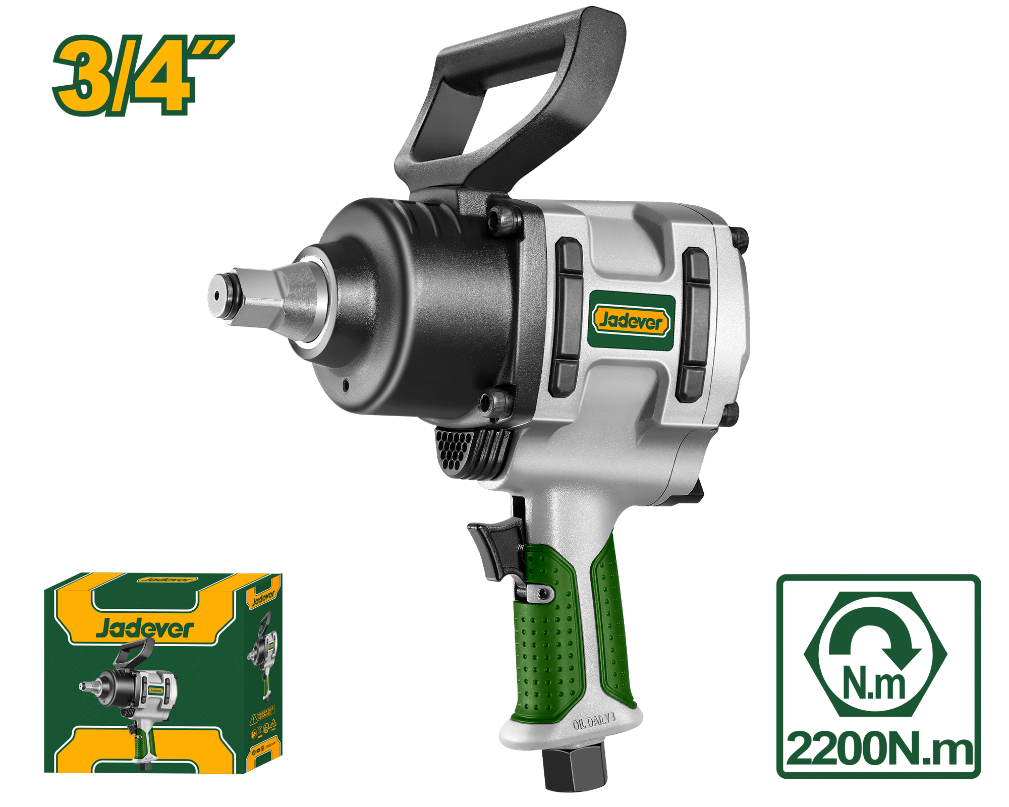 LLAVE DE IMPACTO NEUMATICA 2200NM 3/4PULG 4600RPM 90PSI