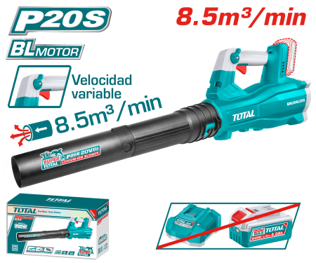 SOPLADORA LI-ION 20V 8.5M3/MIN MAX:144KM/H VEL: VARIABLE 18500/MIN