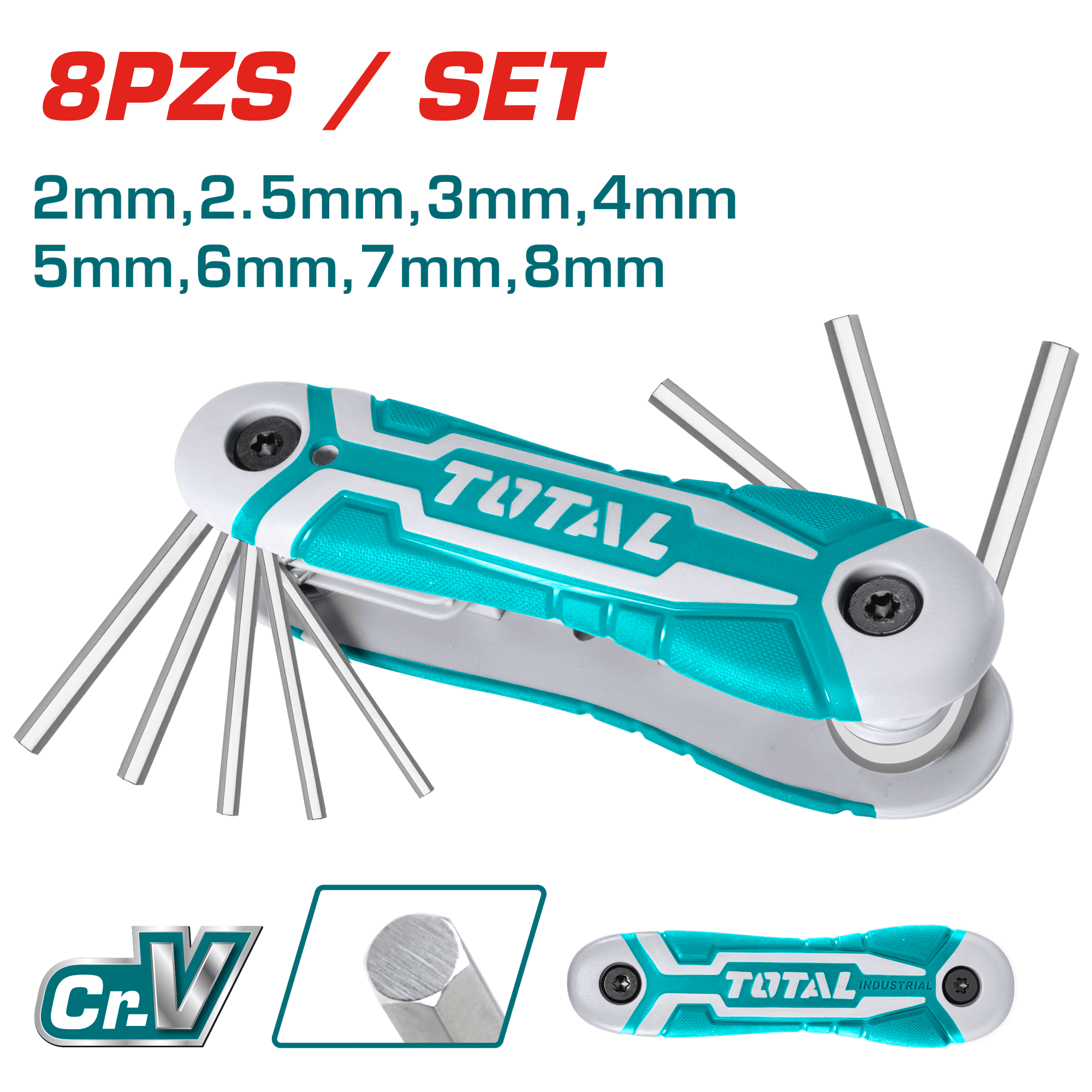 LLAVE ALLEN BOLSILLO 8 FUNCIONES 2-8MM CR-V