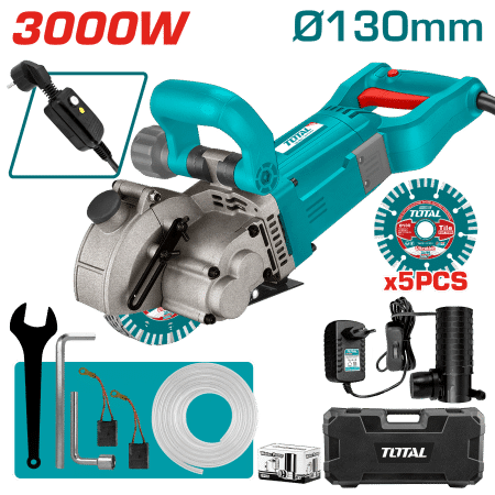 RANURADORA 3000W 130MM 6500RPM M20 MALETIN +5 DISCOS INDUSTRIAL