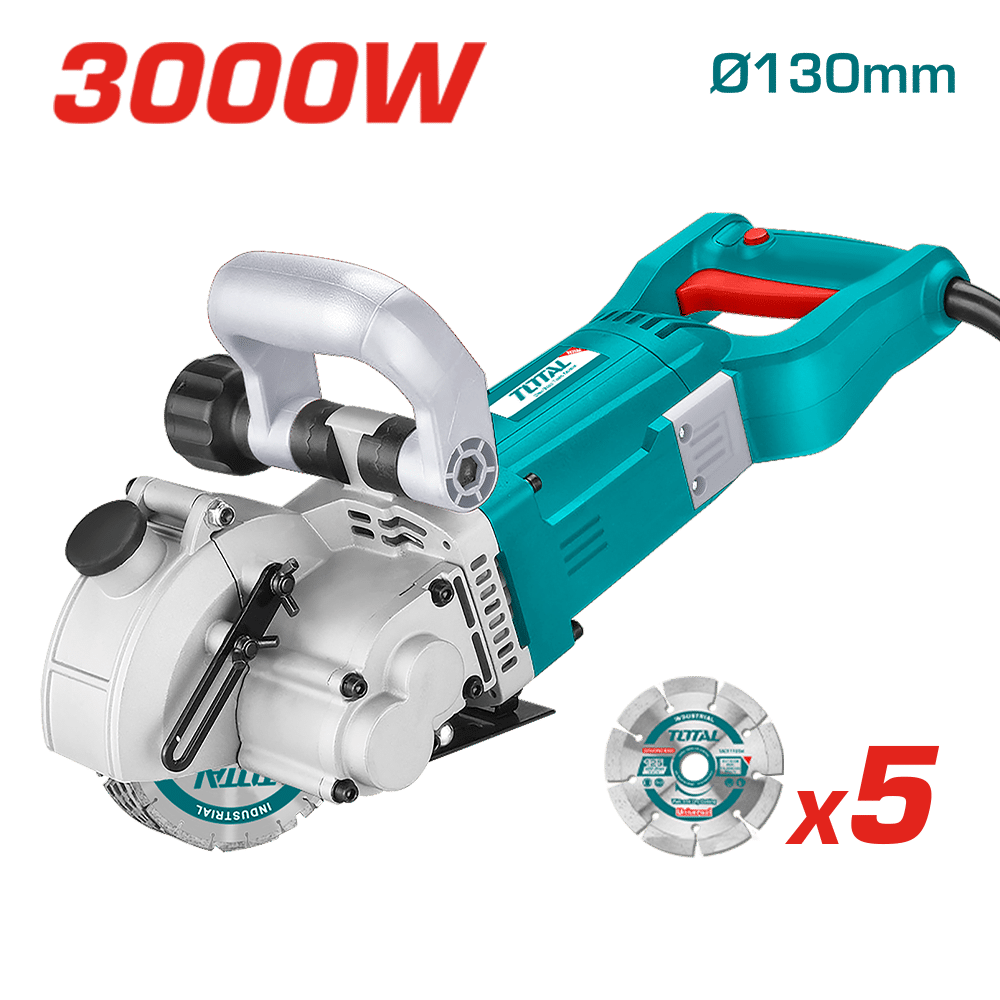 RANURADORA 3000W 130MM 6500RPM M20 MALETIN +5 DISCOS INDUSTRIAL