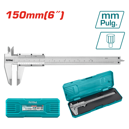 CALIBRADOR VERNIER 150MM (6'') ACERO AL CARBON CON ESTUCHE